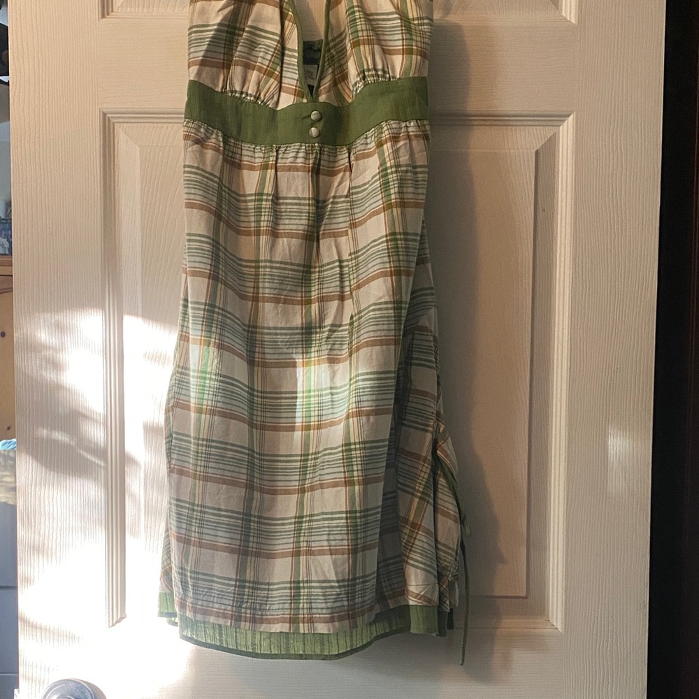 Billabong Green Plaid Mini Dress